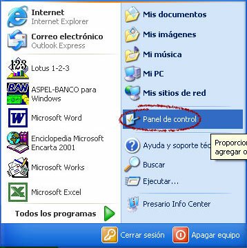 Click en Panel de Control