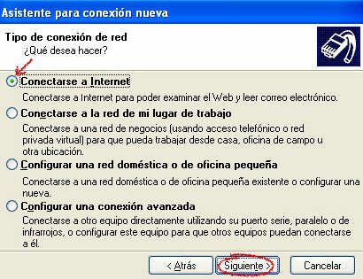 Tipo de conexion: Conectarse a internet